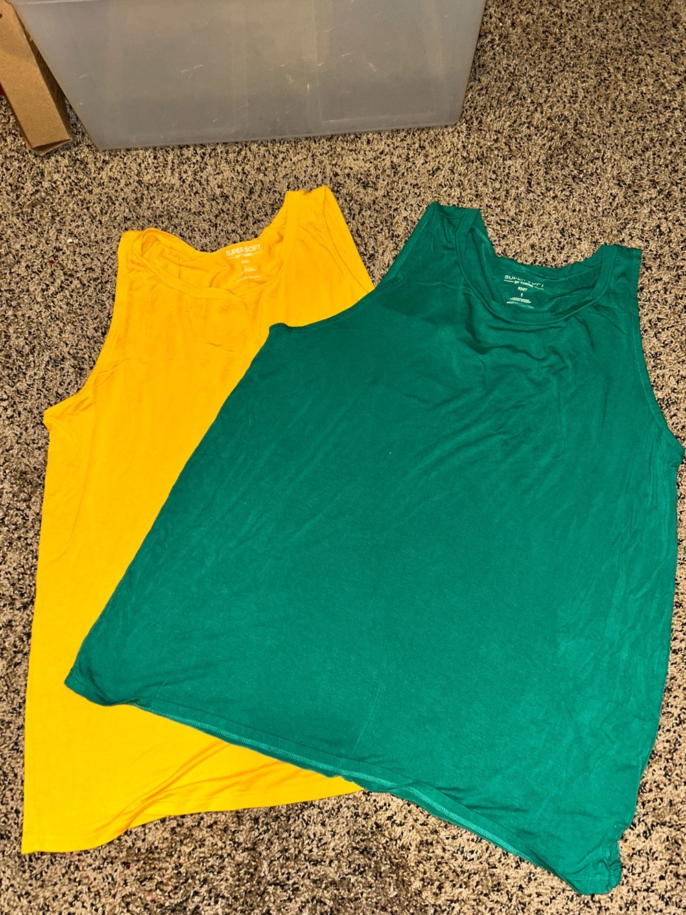 NWOT Torrid green yellow Super Soft Knits Long Tank Sz 1 1X